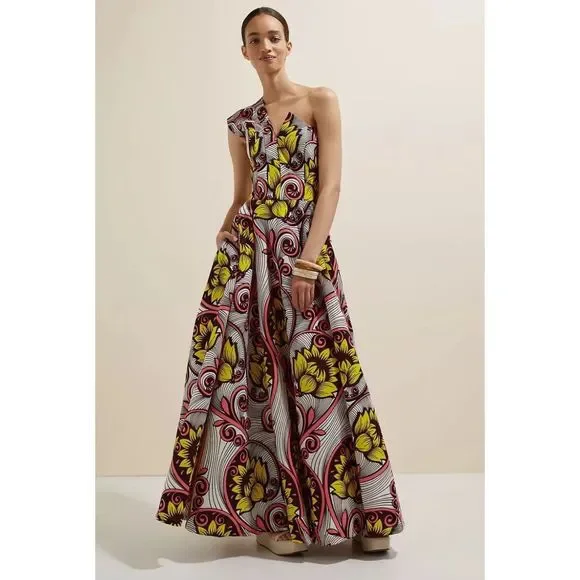 New Anthropologie SIKA One-Shoulder Maxi Dress Size 0 - Picture 1 of 8